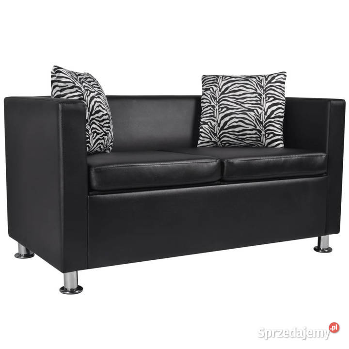 Sofa 2osobowa ze skóry syntetycznej czarna Warszawa sprzedam