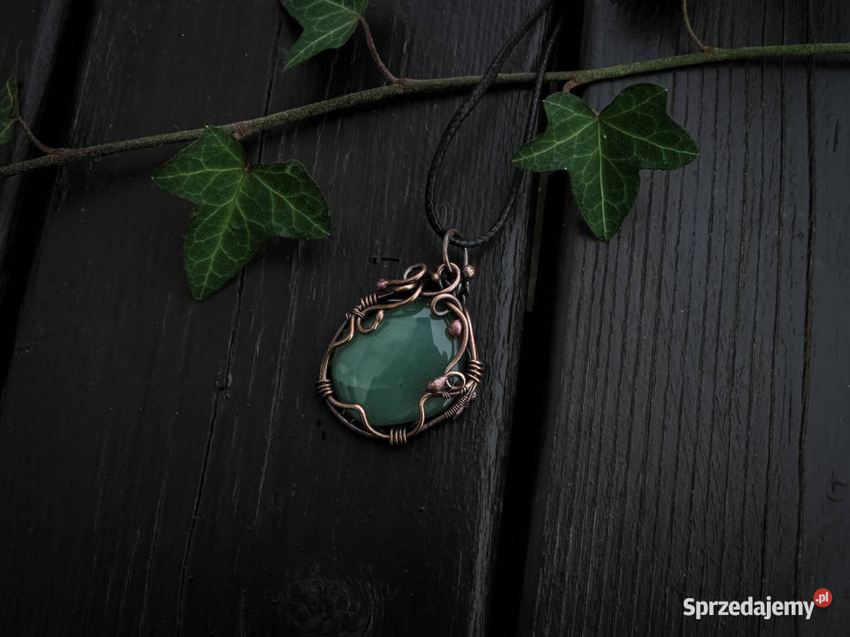 Unikatowy 2stronny miedziany wisior chalcedon Kraków