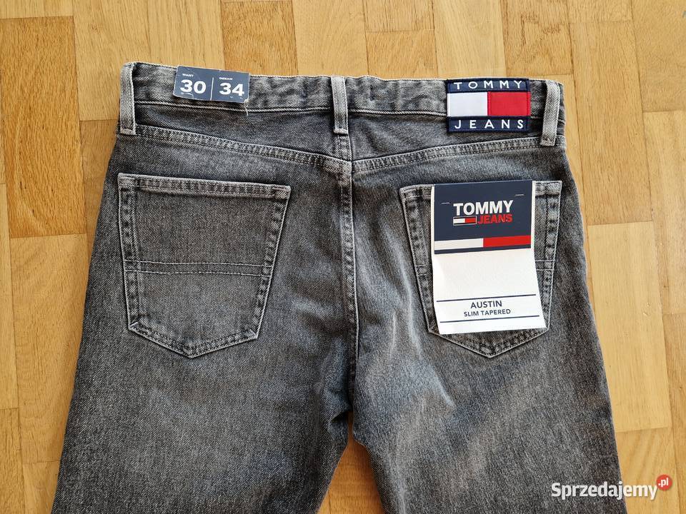 Nowe dżinsy męskie czarne Tommy Hilfiger Jeans Bibice