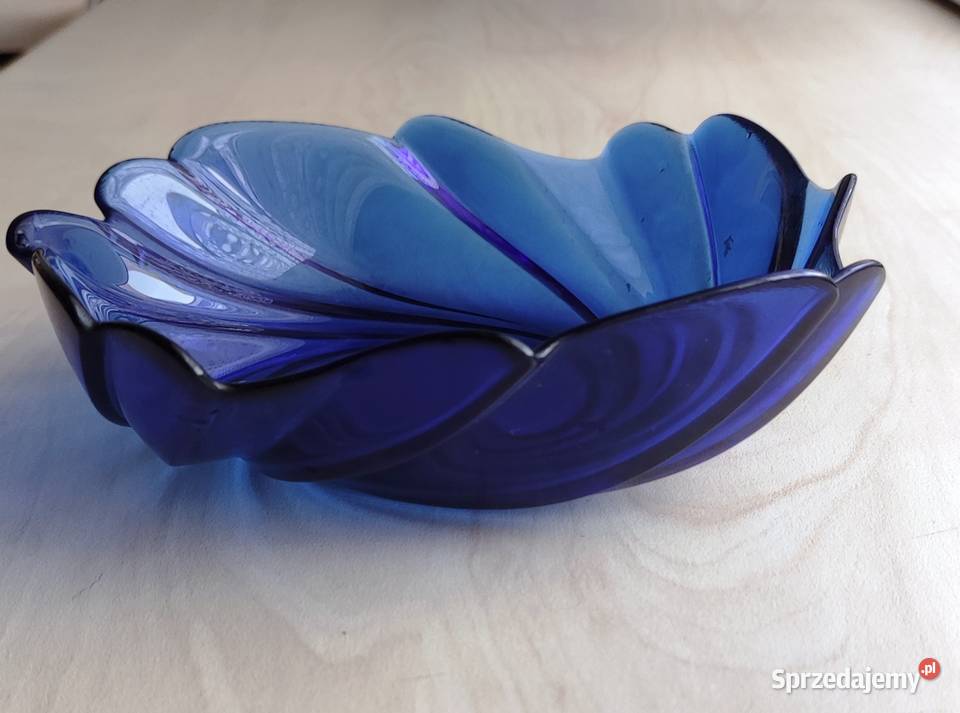 Salaterka miska kobaltowa ARC France szkło Katowice