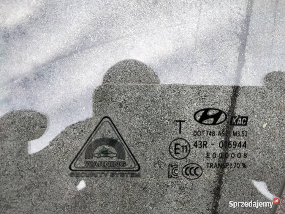 HYUNDAI KONA szyba drzwi lewy przod lewa strona