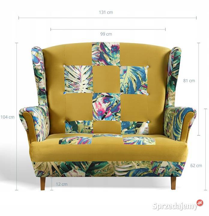 Fotel Patchwork Uszak Wypoczynkowy Dwuosobowy Kazimierz Biskupi