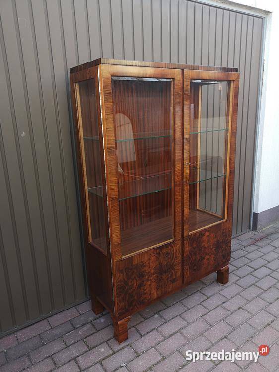 Witryna Biblioteka ARTDECO Orzech Politura Stara Swarzędz sprzedam