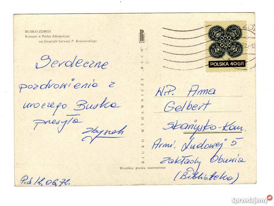 BUSKO ZDRÓJ KONCERT W PARKU POCZTÓWKA