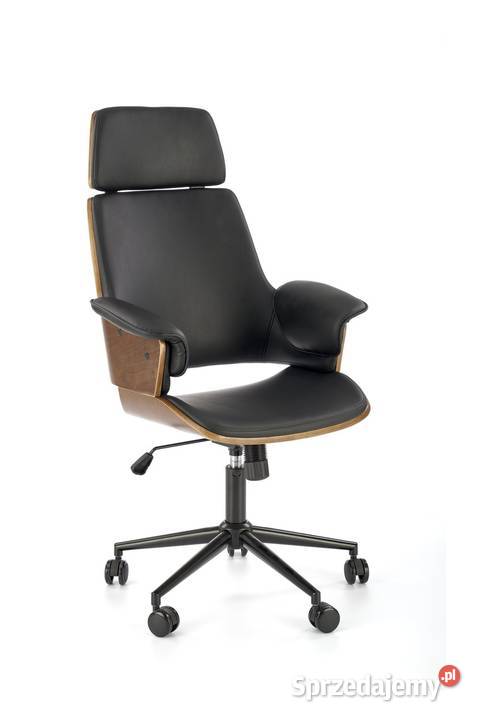 Fotel biurowy obrotowy do gabinetu czarnobrązowy