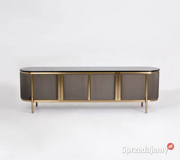 Komoda RTV złota grafitowa Omega Glamour Premium