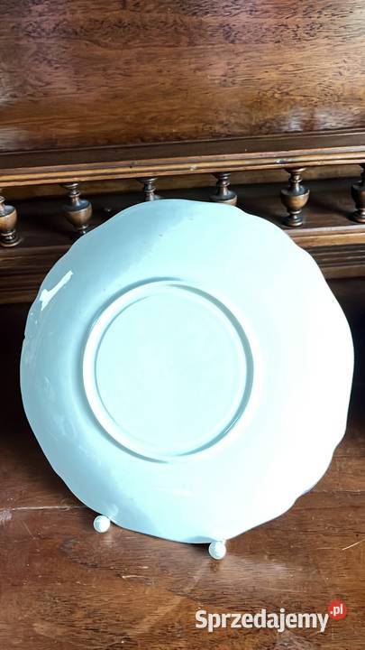 Patera biała porcelana niebieski dekor Sygnatury Gdańsk