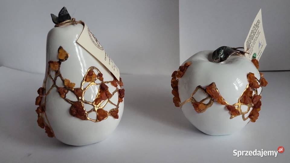 Jabłko Gruszka Figurka ceramiczna ręcznie Sierakowice sprzedam