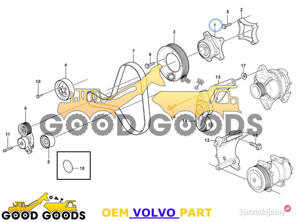 VOLVO PIASTA KOŁA PASOWEGO D9 D16 22031832 Części do maszyn budowlanych