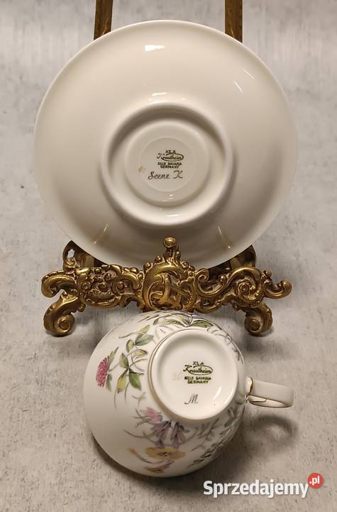 Krautheim Łączka Filiżanka Kolekcjonerski Duet Porcelana i szkło