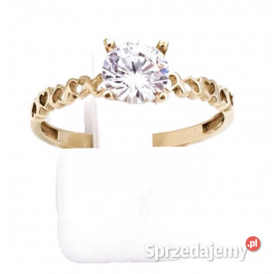 Pierścionek r14 Złoty pr333 z jednym kamieniem Poznań