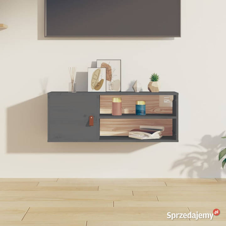 Szafka ścienna szara 80x30x30 lite drewno mazowieckie Warszawa