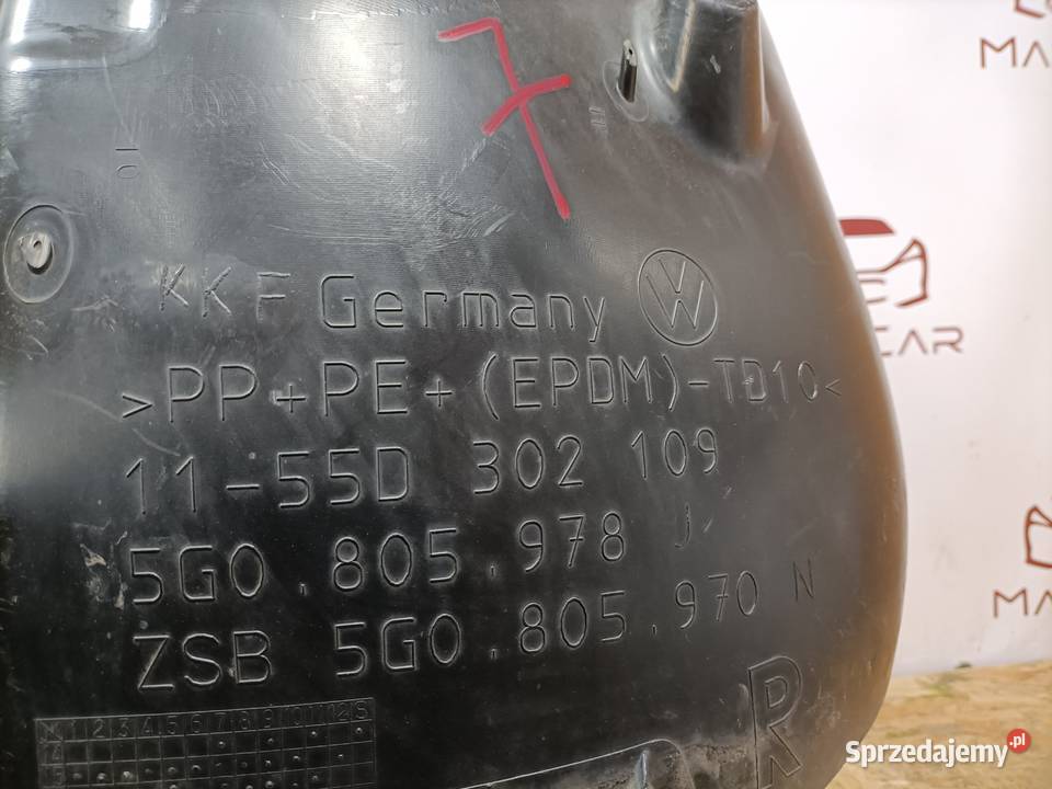 VW GOLF VII NADKOLE PRAWY PRZÓD 5G0805978 Pleszew