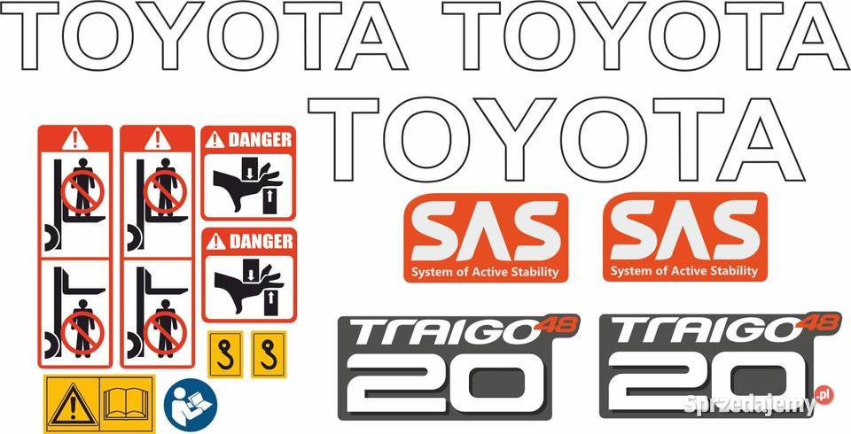 NAKLEJKI NA WÓZEK WIDŁOWY TOYOTA TRIAGO 48 20