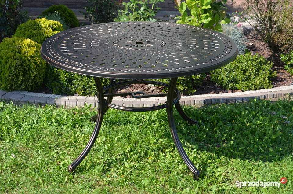 Stół ogrodowy aluminiowy średnica 120 cm.
