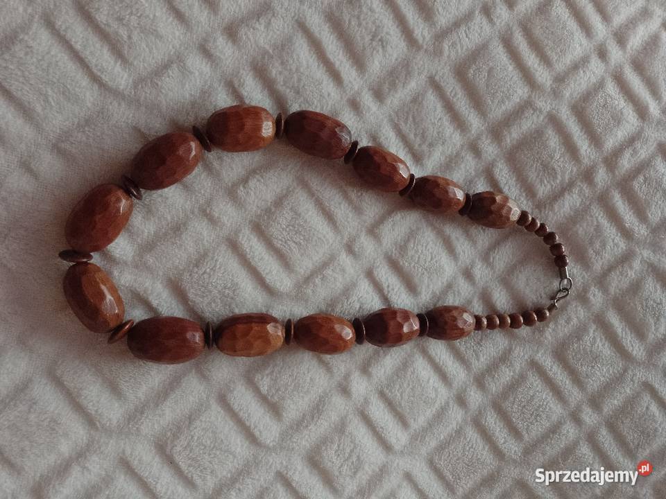 Drewniane korale z Londynu Naszyjnik Kraków