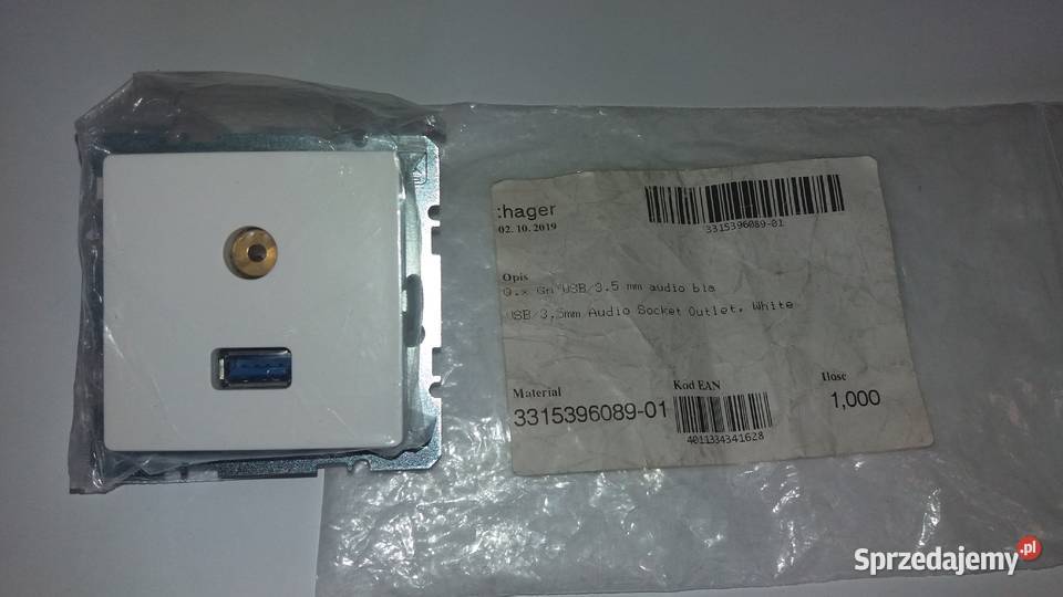 Berker QX Gniazdo USB 35mm Audio BIAŁE Wyszków