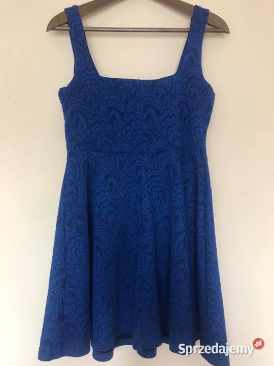 Kobaltowa sukienka na ramiączkach Hajnówka sprzedam