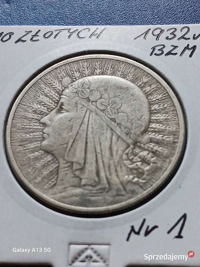10 Głowa kobiety 1932 r 1 bez znaku mennicy Konin