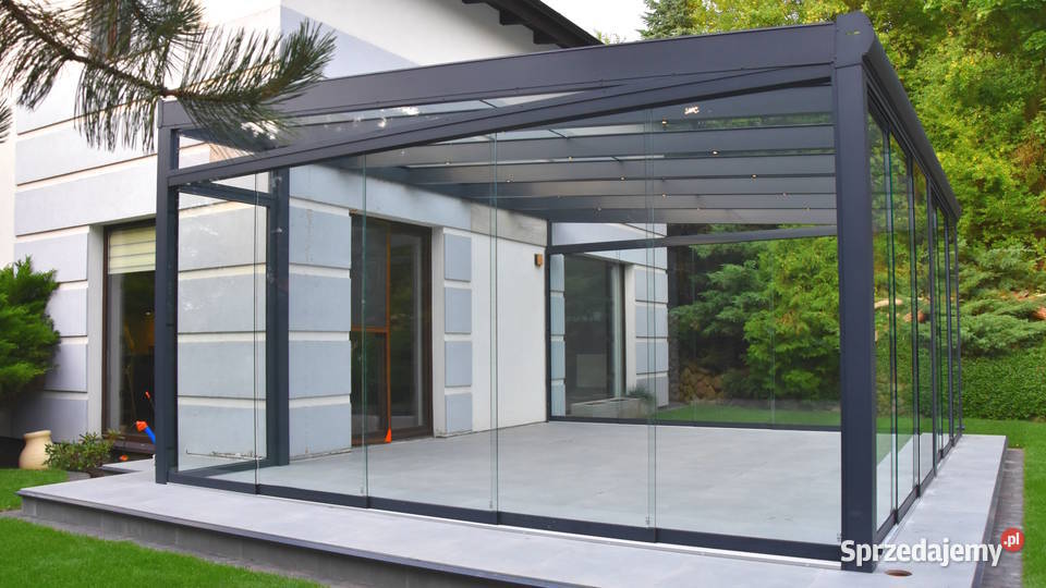 Ogróz zimowy zadaszenie tarasu ze szkła Toruń