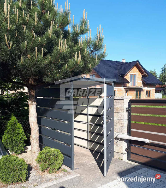 Wiata śmietnikowa spad tył 1x15m antracyt Nowy Sącz
