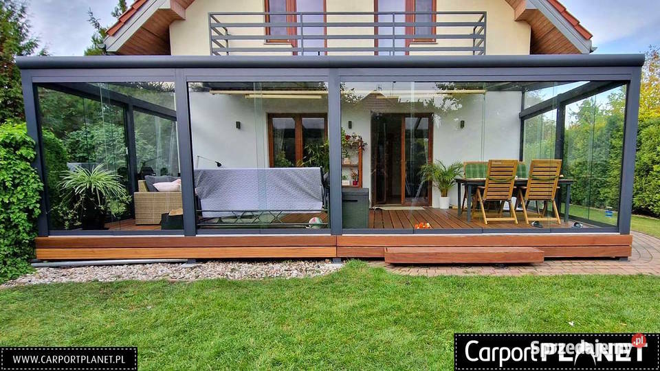 Szklane zadaszenie tarasu ogród letni Szczecin sprzedam