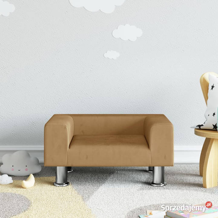 Sofa dzieci brązowa 50x40x265 aksamitna Warszawa