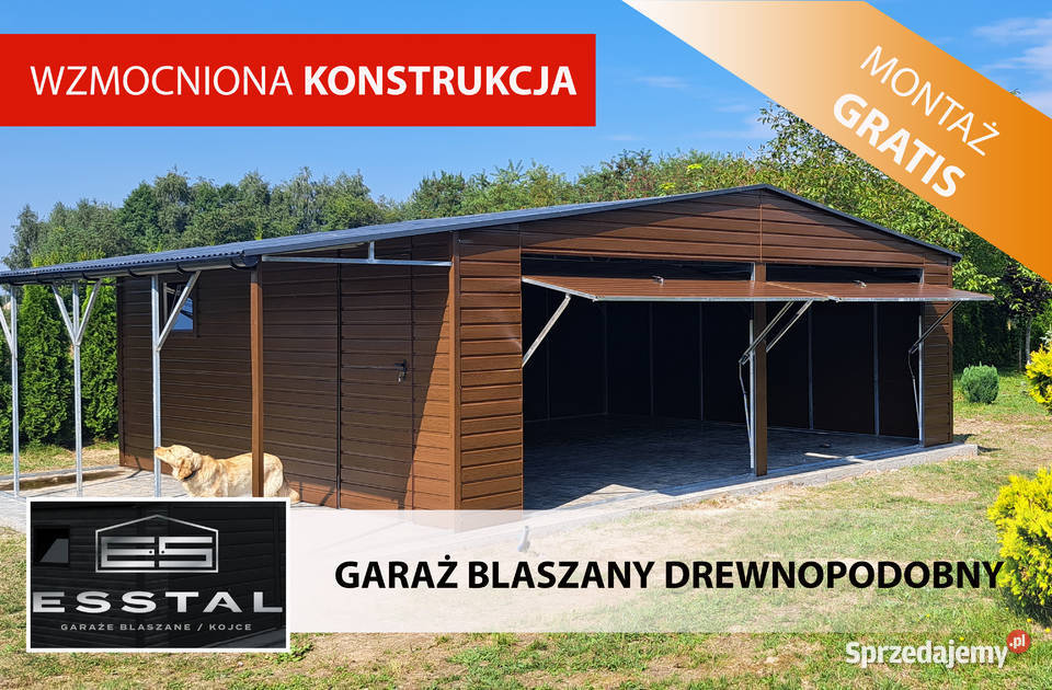 Garaż Blaszany ZADASZENIE Drewnopodobny Blaszak 45m2 Głogów