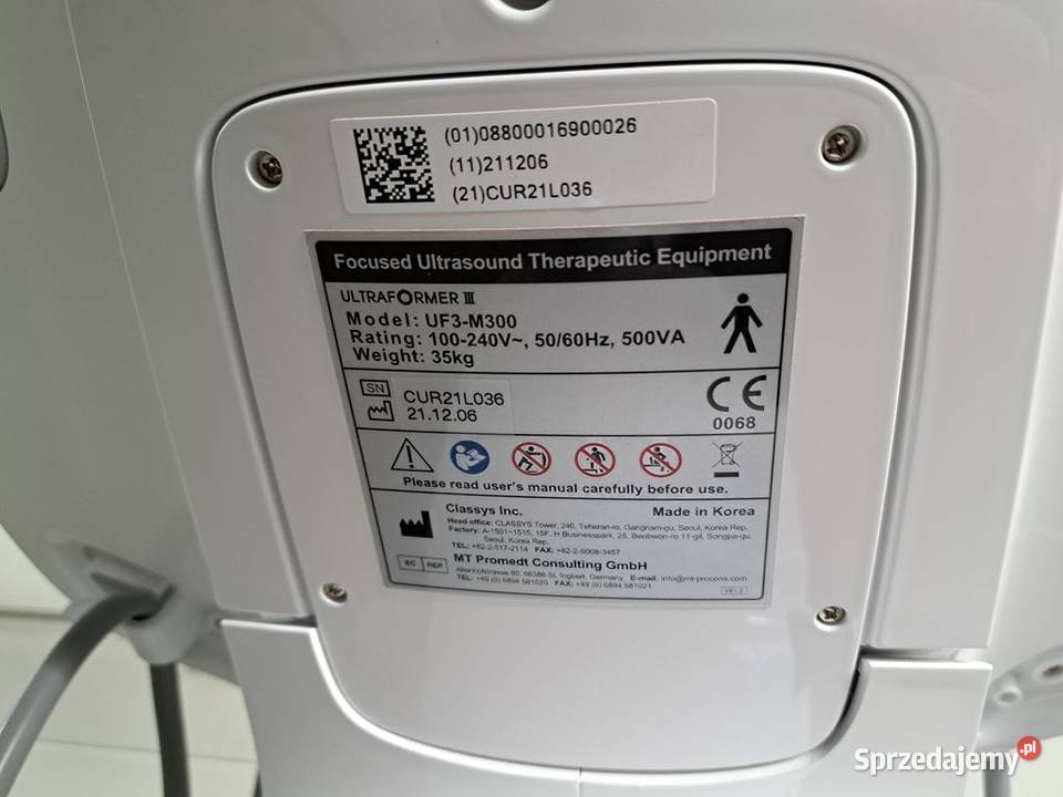 Urządzenie Dermatologiczne CLASSYS Ultraformer Zdrowie i Uroda Warszawa sprzedam