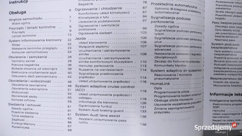 INSTRUKCJA OBSŁUGI AUDI Q7 4LO W Języku POLSKIM miękka Jaworzno