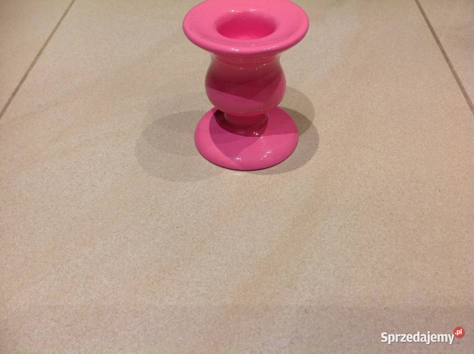 Świecznik Różowy Ceramiczny Nowa Sól