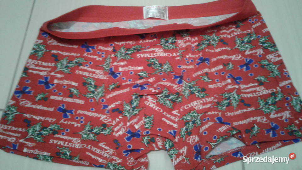 Bokserki nowe świąteczne kolor czerwony rozmiar Rozmiar XL Łomża