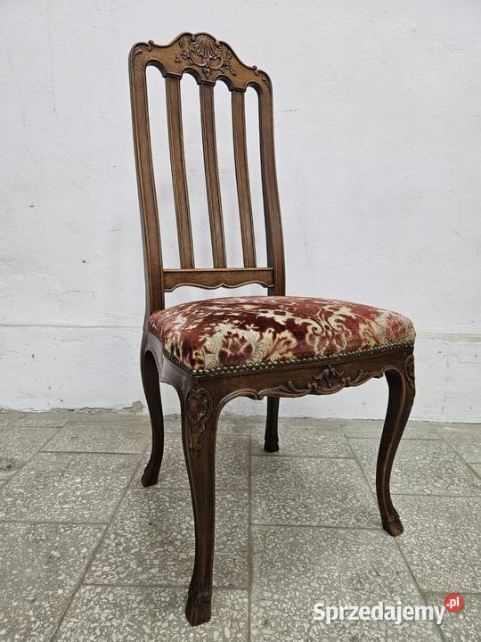 Stare dębowe krzesła ludwikowskie Francja