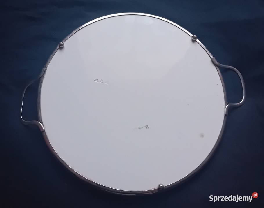 Fajansowa petera art deco w metalowym okuciu