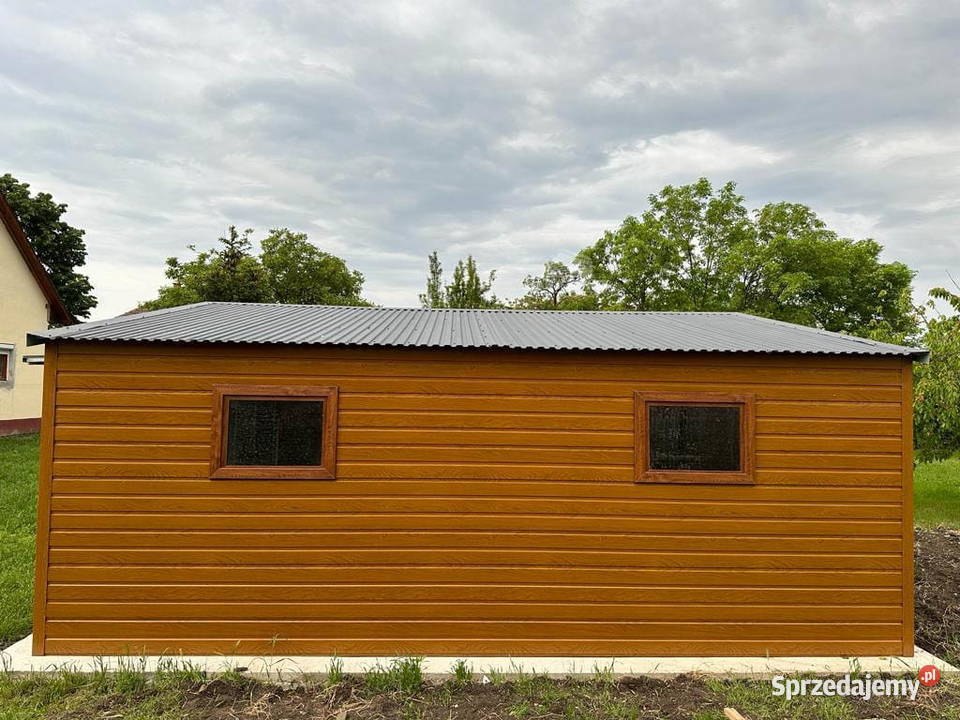 GARAŻ BLASZANY 6m x 6m DWUSPAD 2xBRAMA DRZWI sprzedam
