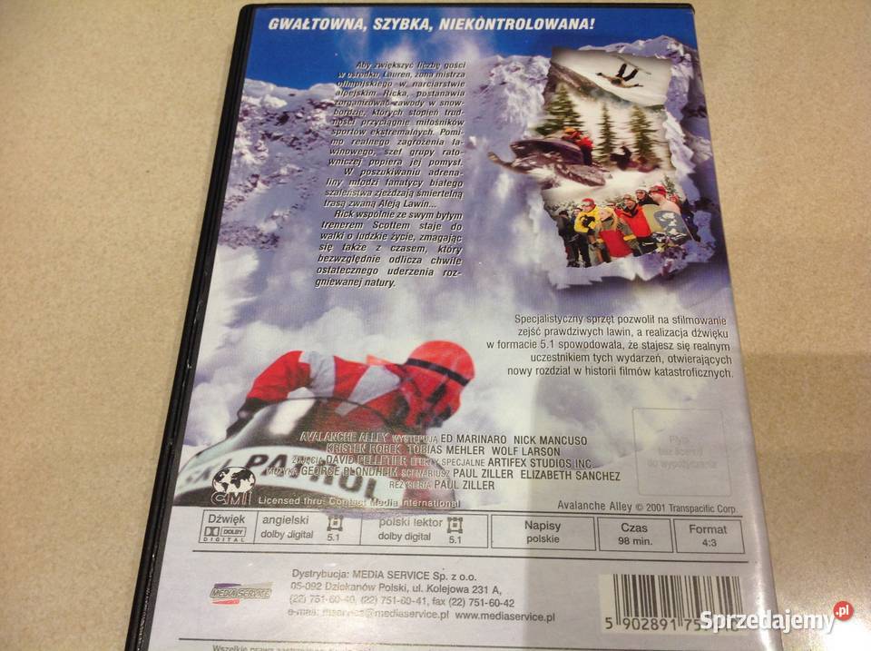 Film LAWINA Płyta DVD 1 płyta lubuskie Nowa Sól sprzedam