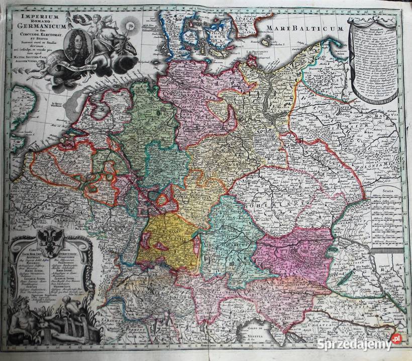 Mapa Imperium Romano Germanicum 1721 1750 Poznań sprzedam