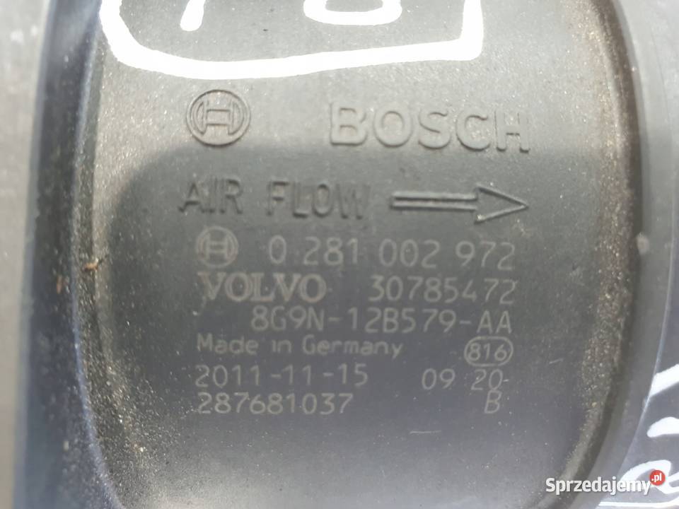 PRZEPŁYWOMIERZ Volvo S60 II V60 20 D3 0281002972 osobowe lubelskie Rudka