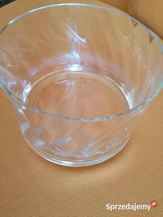 Ozdobna misa przezroczysta prosta grubsze dno przezroczysty Ceramika i szkło Łódź