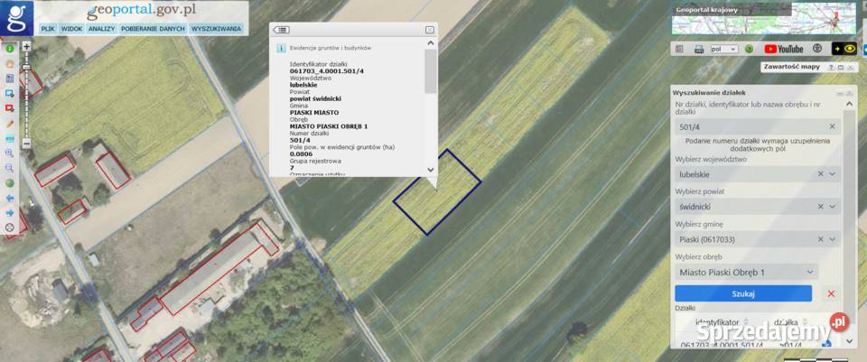 Działka budowlana MN na obrzeżach Piask 143zł/m2 lubelskie Piaski