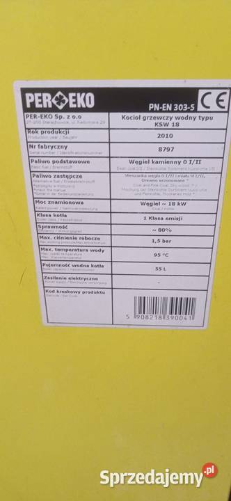 Piec węglowy per eko 18 kw Sulików