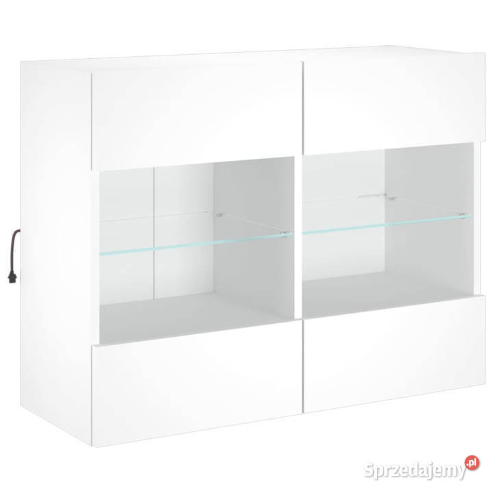 Ścienna szafka TV z LED biała 785x30x605 Meble
