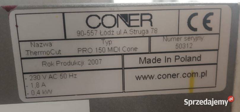 Ploter termiczny Coner Thermocut pro 150 MIDI Produkcja Białystok