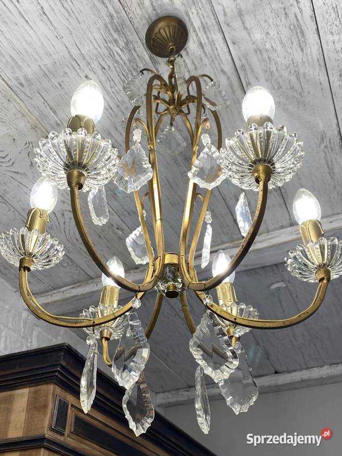 Francuski kryształowy Żyrandol vintage 18 Poznań