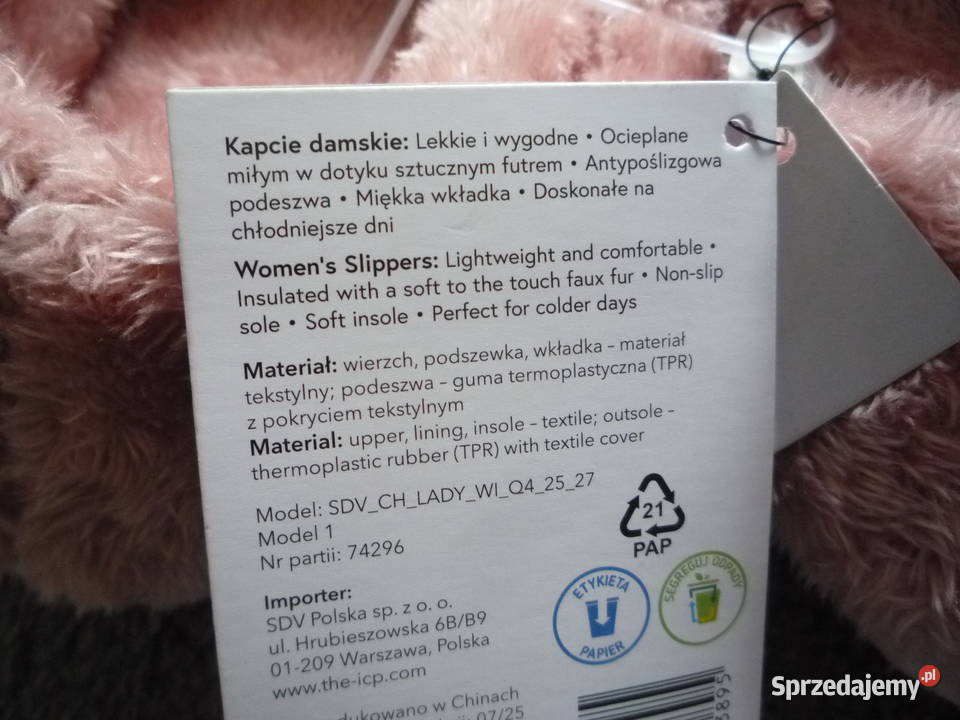 Cleve Kapcie damskie r 39 Różowe Ciepłe Lekkie zachodniopomorskie Szczecin