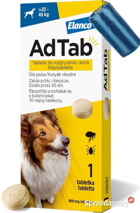 Adtab tabletka na pchły kleszcze psa 2245 Dla psów