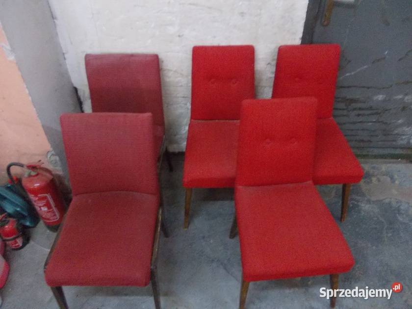 Stare krzesła drewniane AGA patyczaki PRL Bielsko-Biała