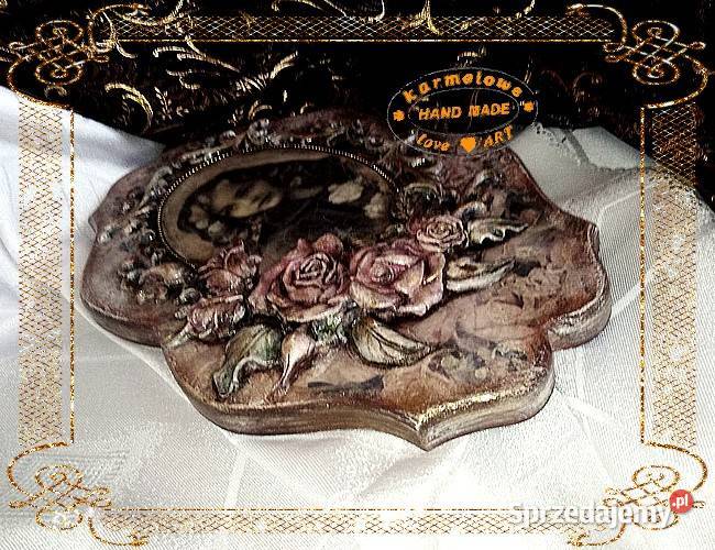 Duży obrazek w stylu Vintage decoupage handmade Warszawa