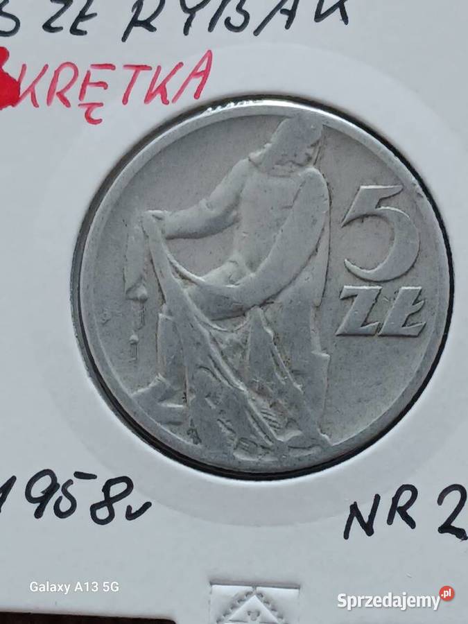 5 Złotych Rybak 1958 r Skrętka 2 Konin