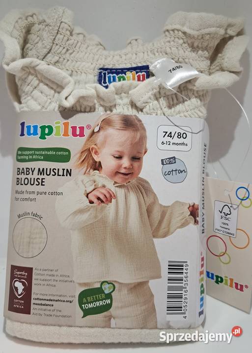 Koszulka niemowlęca Lupilu z bawełny muślinowej